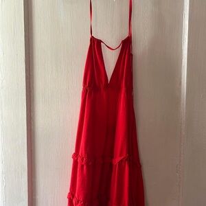 Elegant Red Sleeveless Dress